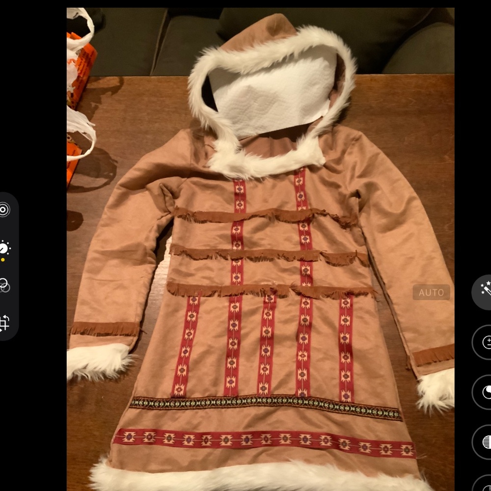 đ Pocahontas Native American Igloo Hooded Halloween Costume Dress Up Size Small